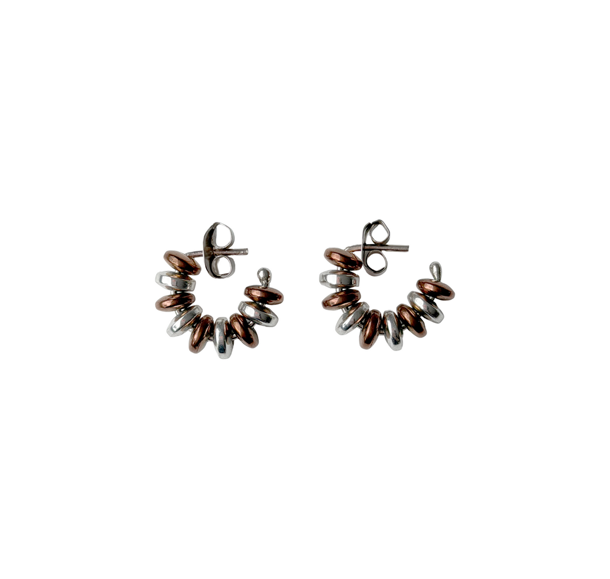 Aretes Alma Cobre + Plateado M de RONNIKA